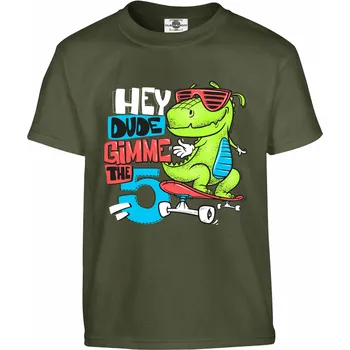 Pánské tričko Tričko Hey Dude Gimme The 5 Druh: Dětské, Barva: Khaki, Velikost: 122-S