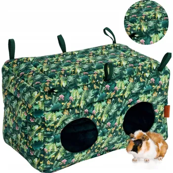 ZÁVĚSNÝ DOMEČEK SE DVĚMA VCHODY pro morčata, hlodavce, činčily, fretky 34x22cm