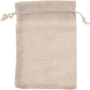 Školní sáček Pytlík lněný stahovací 12x17cm