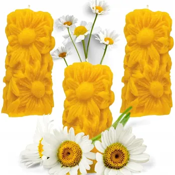 Svíčka Dekorativní svíčka z včelího vosku Miodowy Miód i Bursztyn 3 ks