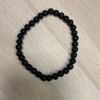Náramek Pánský Náramek Láva | 6mm kuličky | ČERNÝ