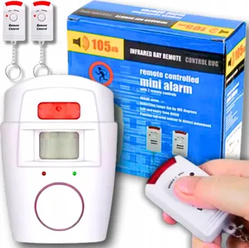 Alarm Bezprzewodowy DO DOMU Czujnik Ruchu HLASITÁ SIRÉNA 105dB + 2 Ovladače
