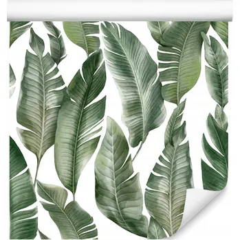 Fototapeta Tapeta do obýváku Pastelové BANÁNOVÉ LISTY Rostliny Boho Styl Příroda