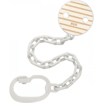 klip na dudlíky Řetízek na dudlík s klipem NUK béžová