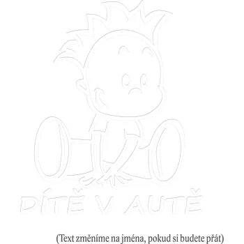 Samolepicí dekorace na vozidlo Dítě v autě Chlapec sedí samolepka na auto Červená Velikost D