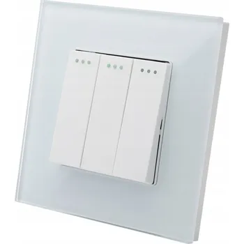 vypínač Trojitý schodišťový vypínač LUUNA bílý s rámečkem