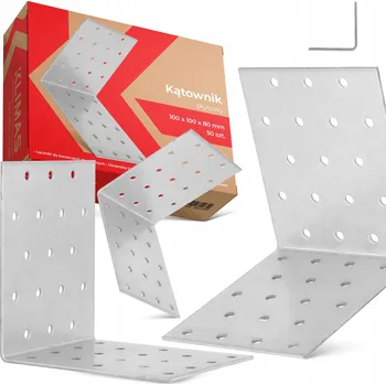 Úhloměr 50x Ocelový Úhelník TESAŘSKÝ PLOCHOVÝ 100x100x80 SPOJOVACÍ ÚHELNÍK NA DŘEVO