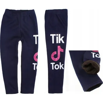 Dětské zateplené legíny, dlouhé, bavlna, modré, velikost 122 (117 - 122 cm)