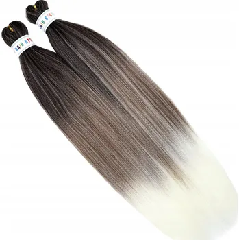 Syntetické vlasy Kanekalon na copánky 2 culíky 70 cm PŘEDPŘEDPŘIPRAVENÉ OMBRE