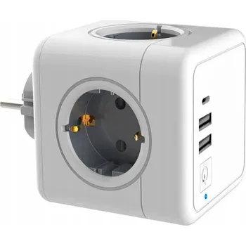 Elektrická zásuvka Zásuvka rozbočka s konektorem, 4x schuko, 2x USB-A, 1x USB-C