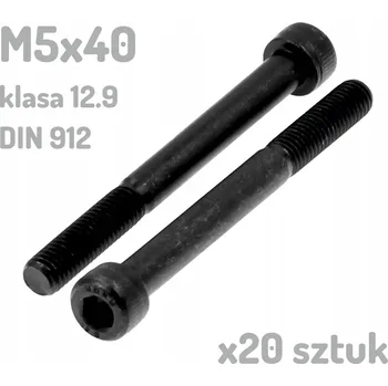 Šroub Šroub s vnitřním šestihranem M5x40, třída 12.9, černý, DIN 912 x20 kusů