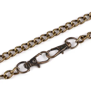 Řetízek na kabelky s karabinou délka 120 cm, barva 4 staromosaz