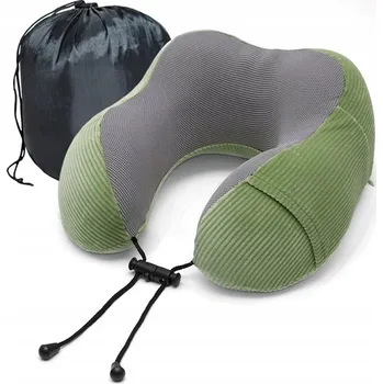 Cestovní polštářek KUFRYPLUS Cestovní polštářek s paměťovou pěnou TPMF17 zelený 26 x 26 cm