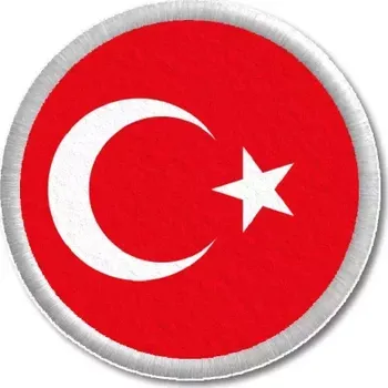 Vlajka Pelisport Turecká vlajka tištěná nášivka ø 4,5 cm