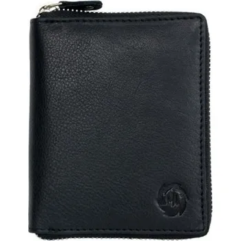 Peněženka Peněženka HL z měkké černé kůže zavírací dokola na kovový zip