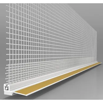 Stavební profil LIKOV s.r.o. LIKOV profil okenní pro zateplení - EKO - dl.2,4 m s tkaninou (153.24.BT)
