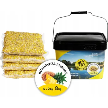 Návnadová surovina Návnada Carp Target pro method feeder, kapr, 8 kg, příchuť kukuřice a ananas. Rybářské Návnada (4x2kg) + Kbelík 10L
