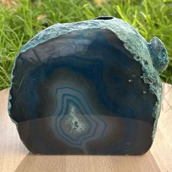 Svícen Svícen Achát modrozelený přírodní kámen | 100mm | 1212g | Originální foto