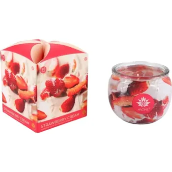 Vánoční dekorace Svíčka ve skle a boxu Jahody