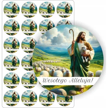 samolepka Sada SAMOLEPKY Ježíš Velikonoce obálka na dárek karty 24 ks 5 cm