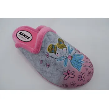 Dětská treková obuv SANTÉ dívčí domácí pantofel AB/31042 ROSA květinová víla Velikost: 29