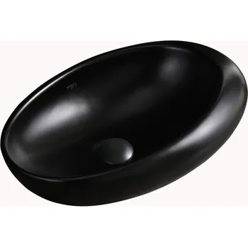 Umyvadlo BPS-koupelny Keramické umyvadlo na desku HYD-EA-MTB-490 49x31 cm, černé matné