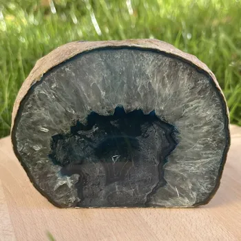 Svícen Svícen Achát modrý přírodní kámen | 90mm | 1213g | Originální foto