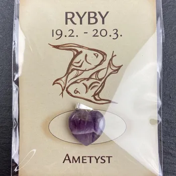 Přívěsek Přívěsek Srdce Ametyst | Ryby | 15mm |