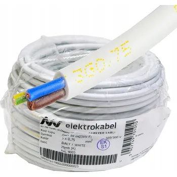 elektrický kabel Měděný VODIČ OMY 3x0,75 mm 300V Lanko CU 25 m kulatý