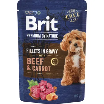 Krmivo pro psa Brit Premium Dog Fillets Gravy Beef&Carrot 85g (min. odběr 24 ks)