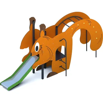 Dětské hřiště Playground System Herní sestava s nerezovou skluzavkou Veverka
