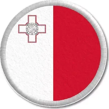 Vlajka Pelisport Maltská vlajka tištěná nášivka ø 4,5 cm