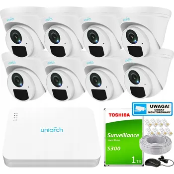 Bezpečnostní kamera IP kopulovitá kamera (dome) Uniview IP UNIARCH 2 Mpx, sada 8 kamer IPC-T122-APF28 2 Mpx