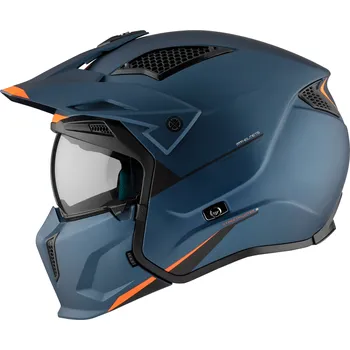 Helma na motorku MT Helmets Otevřená helma s maskou MT Streetfighter SV S Solid A7 matná modrá