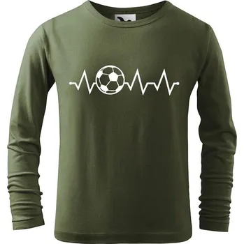 Dětská móda DOBRÝ TRIKO Dětské bavlněné triko Tep fotbal Velikost: 158/12 let, Barva: Khaki