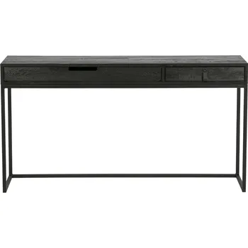 Psací stůl WOOOD Černý jasanový pracovní stůl Frax 140 x 44 cm