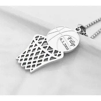 Přívěsek Přívěsek s řetízkem z chirurgické oceli Basketbal Deluxe