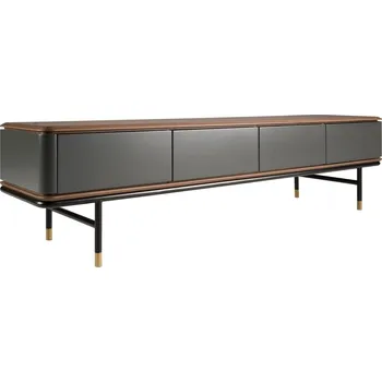 Televizní stolek Šedý lakovaný TV stolek Angel Cerdá No. 3265, 200 x 45 cm