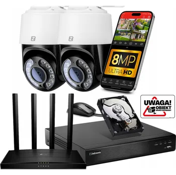 IP kamera SADA IP WiFi MONITORINGU 2x VENKOVNÍ KAMERA Otočná WiFi 8MPx 8MP 4K