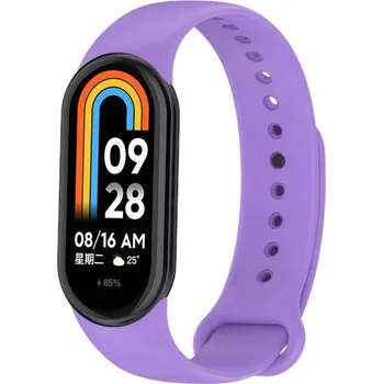 Ostatní příslušenství k chytrým hodinkám SILIKONOVÝ ŘEMÍNEK PRO SPORTOVNÍ NÁRAMEK XIAOMI MI BAND 8 FIALOVÝ