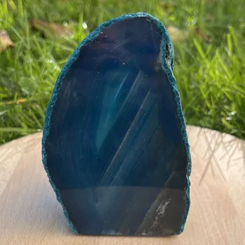 Svícen Svícen Achát modrozelený přírodní kámen | 115mm | 533g | Originální foto