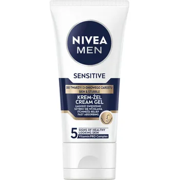 Pleťový krém Nivea Men Sensitive krém gel na obličej a 3denní vousy, 50 ml