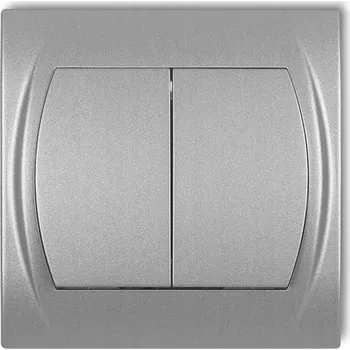 vypínač Dvojitý vypínač pod omítku Karlik stříbrný 7LWP2L