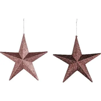 Vánoční dekorace Závěs hvězda 3D se třpytkami, 31x6x31cm, balení obsahuje 2 kusy! *|Ego Dekor