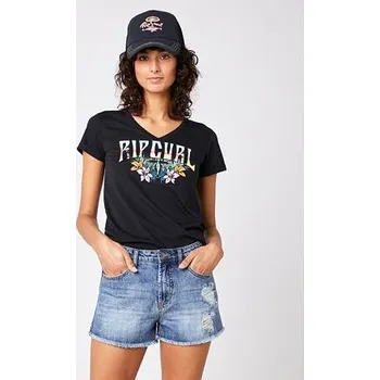 Pánské tričko Tričko Rip Curl BLOCK PARTY V TEE Black velikost M