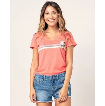 Tričko Rip Curl GOLDEN STATE V NECK Coral velikost XS