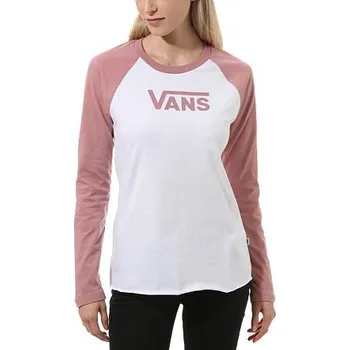 Pánské tričko Tričko Vans PH FLYING V CLASSIC LS RAGLAN White/Nostalgia Rose velikost XS