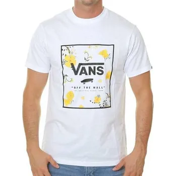 Pánské oblečení Tričko Vans PRINT BOX SS White/Super Bloom velikost XL