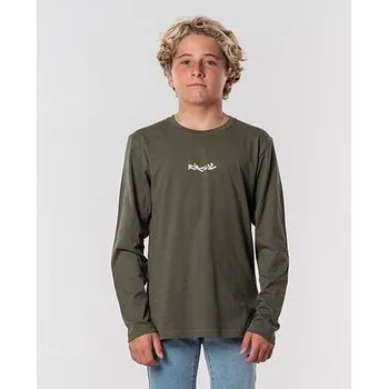 Pánské tričko Tričko Rip Curl BLAZED & TUBED L/S TEE BY Dark Olive velikost 16
