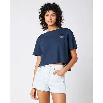 Pánská móda Tričko Rip Curl SEARCH ICON CROP TEE Navy velikost XS